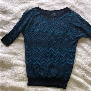 Sparkly blue and black sweater XS express